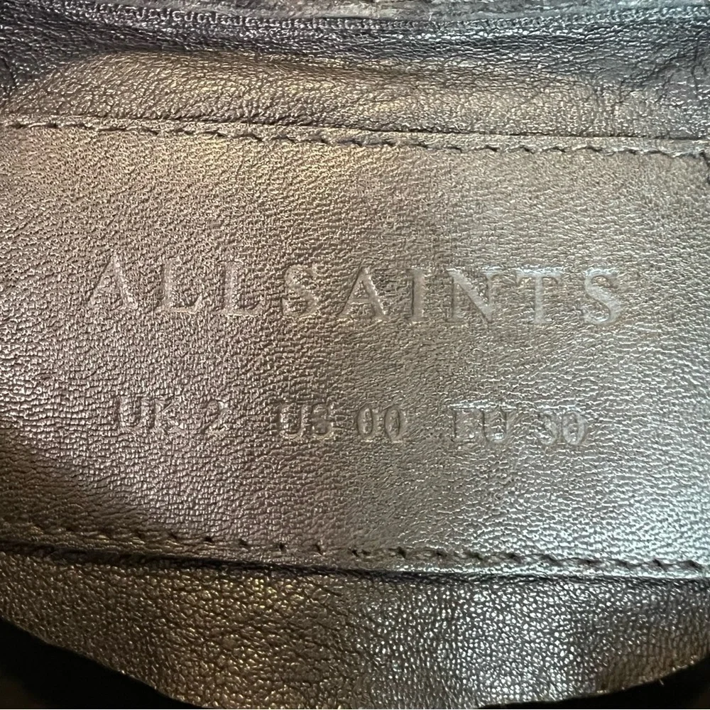 All Saints Calle Blazer Leather Jacket Black Size 00